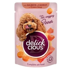 Влажный корм для собак Delickcious с лососем и морковью в крем-супе 85 г D6211402
