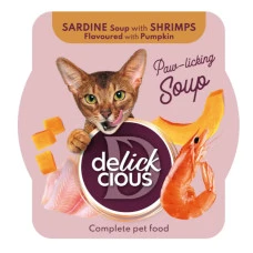 Суп для котов Delickcious с сардиной, креветками и тыквой 80 г D6251303