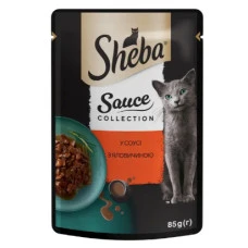 Вологий корм для котів Sheba з яловичиною у соусі 85 г 460574
