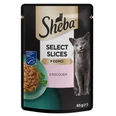 Вологий корм для котів Sheba з лососем у соусі 85 г 410340
