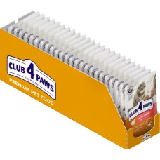 Влажный корм для котов Club 4 Paws с индюшкой в желе упаковка 85 г x 24 шт B5621301