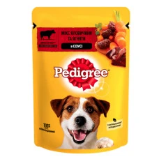 Влажный корм для собак Pedigree микс с говядиной и ягнёнком в соусе 100 г 262531