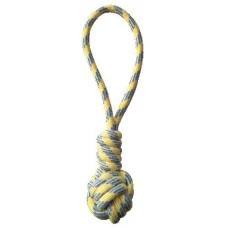 Игрушка для собак Croci Pastel груша с ручкой канат желтый 40 см C6198696