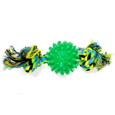 Игрушка для собак Croci шипованный мяч с канатом 25 см C6098428