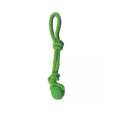Игрушка для собак Croci Juice канат c двумя узлами и мячом зеленый 40 см C6198682