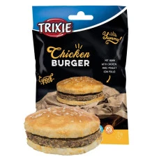 Ласощі для собак Trixie Chicken Burger Бургер з куркою та сиром'ятною шкірою 9 см 140 г (4053032439382)