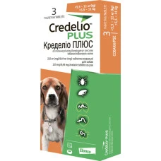 Таблетка против внешних и внутренних паразитов для собак Elanco Credelio Plus от 5.5 до 11 кг ЦЕНА ЗА 1 ШТ