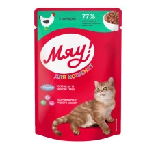 Влажный корм для котят Мяу с курицей 85 г B2241201