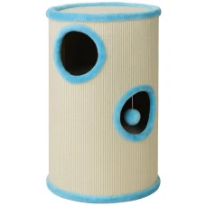 Когтеточка для котов PolyPet домик-башня голубая 35x70 см КРД/01051-02