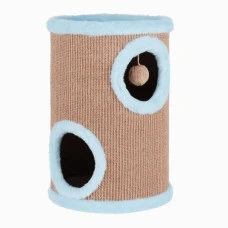 Когтеточка для котов PolyPet домик-башня голубая 35x50 см КРД/01050-02