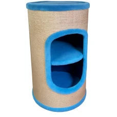 Кігтеточка для котів PolyPet двоповерхова блакитна Ø35x70 см КРД/1056-02