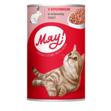 Влажный корм для котов Мяу кролик в соусе 415 г B2200504