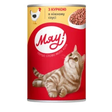 Влажный корм для котов Мяу курица в соусе 415 г B2200104
