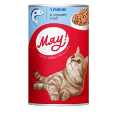 Влажный корм для котов Мяу рыба в соусе 415 г B2200204